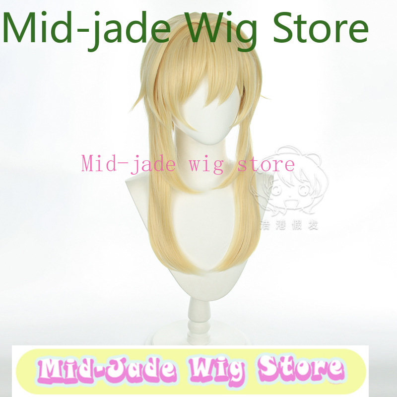 原神ルミネコスプレウィッグライトブロンドショートボブヘア三つ - Travel Accessories Unisex のレビューと価格