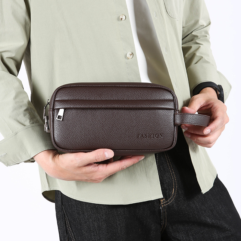 ヴィンテージメンズハンドクラッチバッグ 大容量リストキャリー - Travel Accessories Bag For Men のレビューと価格