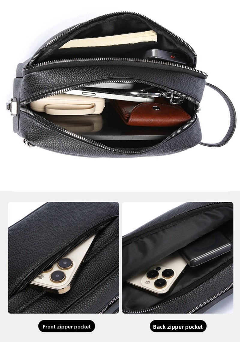 ヴィンテージメンズハンドクラッチバッグ 大容量リストキャリー - Travel Accessories Bag For Men のレビューと価格