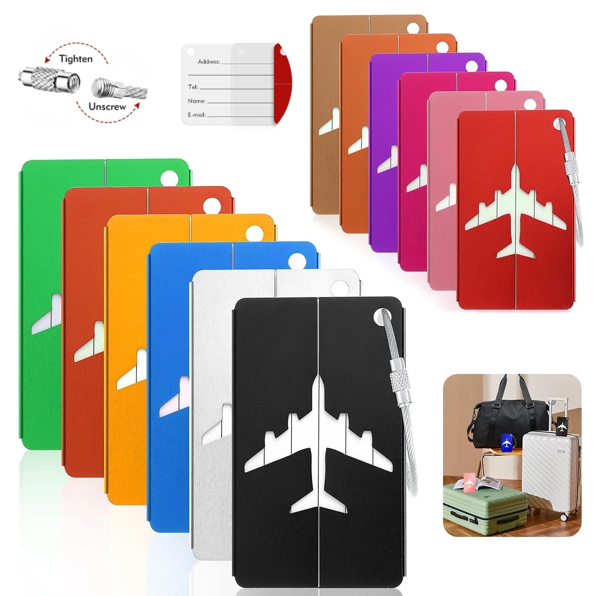 アルミ合金航空機荷物タグ名前旅行荷物タグ ID カード紛失防 - Qantas Travel Accessories のレビューと価格