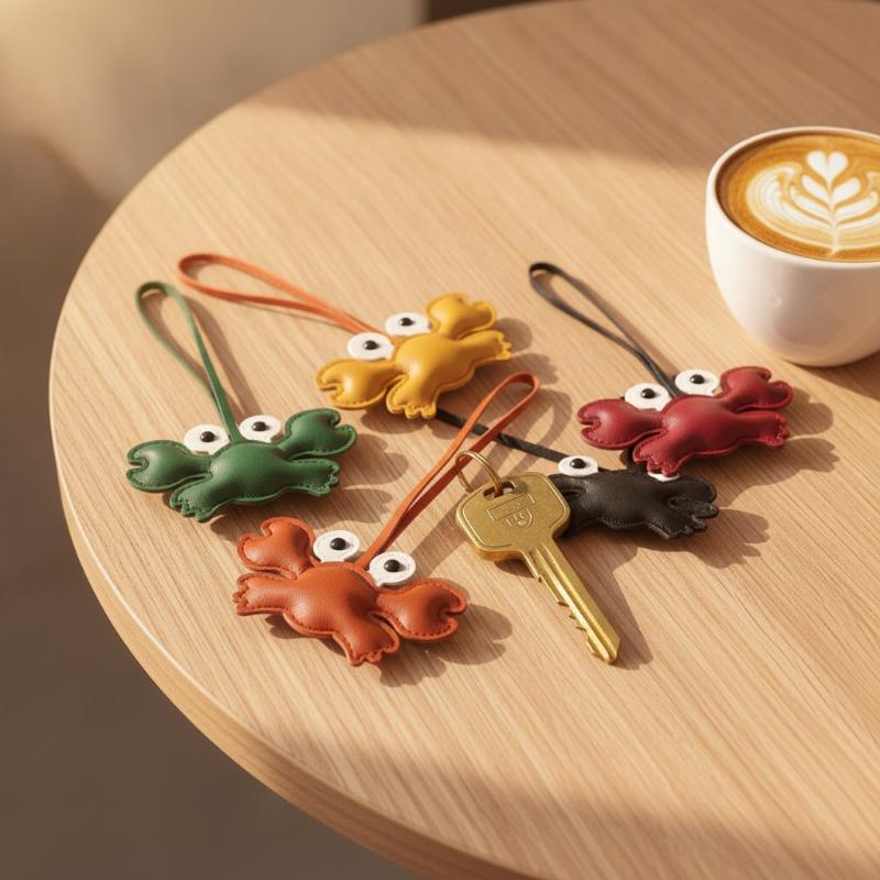 カニのキーホルダー おしゃれなデザイン PUレザー製キーリン - Travel Accessories Hawaii のレビューと価格
