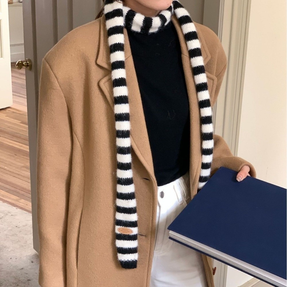 原宿風ストライプ柄スカーフ、コーディネートに合う衣料品、Y2 - Travel Accessories Unisex のレビューと価格