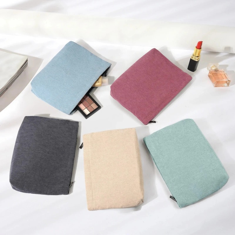 コーデュロイ旅行化粧品バッグポータブル化粧収納バッグ財布女性 - Travel Accessories Toiletries のレビューと価格