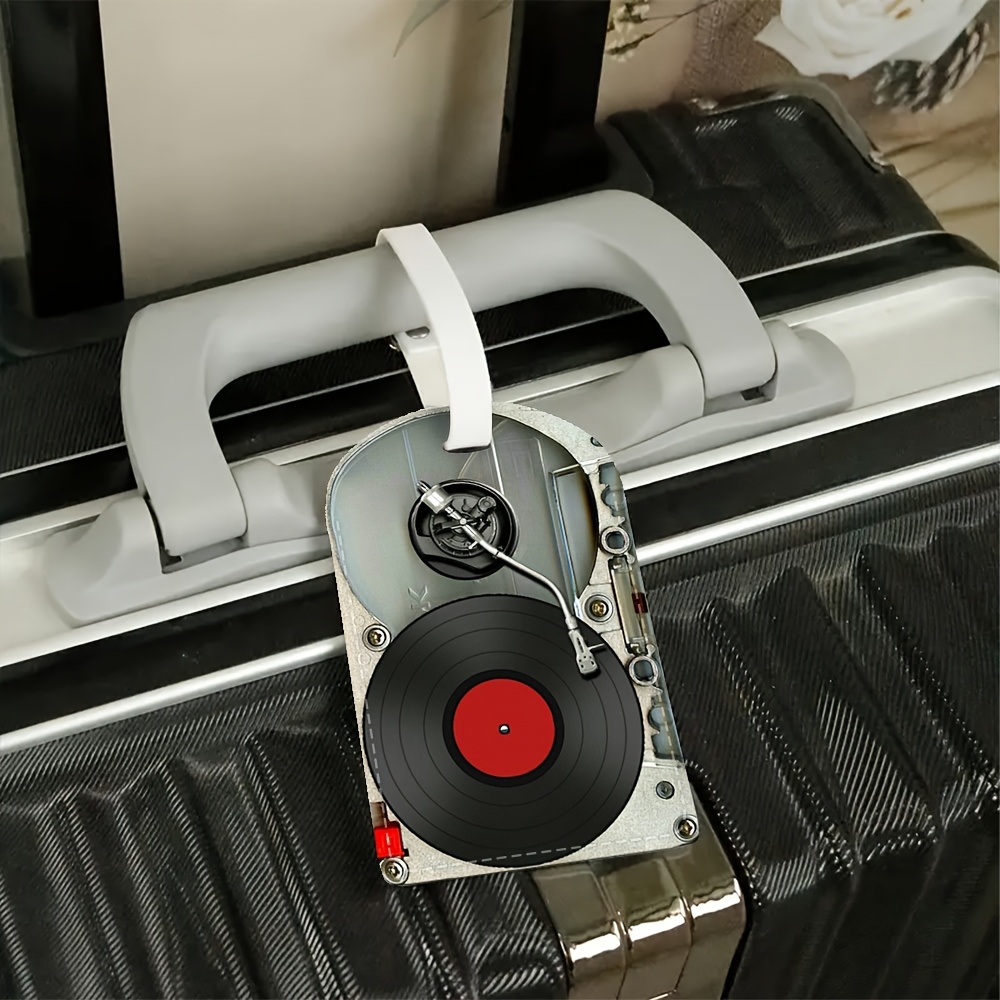 ヴィンテージレコードプレーヤー型荷物タグ PU製紛失防止ID - Travel Accessories Luggage Straps のレビューと価格